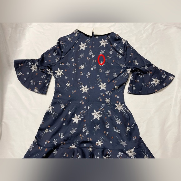 ✨Host Pick✨Self-Portrait Ruched Star Print Satin Dress - Picture 14 of 14